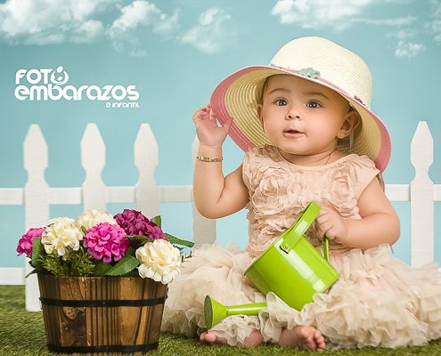 Fotografia de bebés jardinera