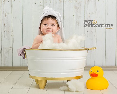 Fotografia de bebés bañera