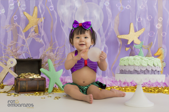 Smash cake niña sirena